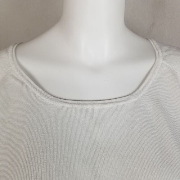 Coldwater Creek Short Sleeve‎ Ribbed White Blouse - Picture 5 of 8